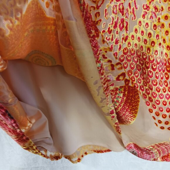 Casual Living, Dress, X, Sheer Burnt Velvet layered over Nude Lining, Pink Trim - Picture 9 of 15